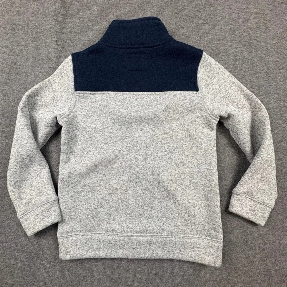 OshKosh B'gosh Fleece Jacket Boys 10 Heather Gray‎ & Blue Pockets Corpore Warm